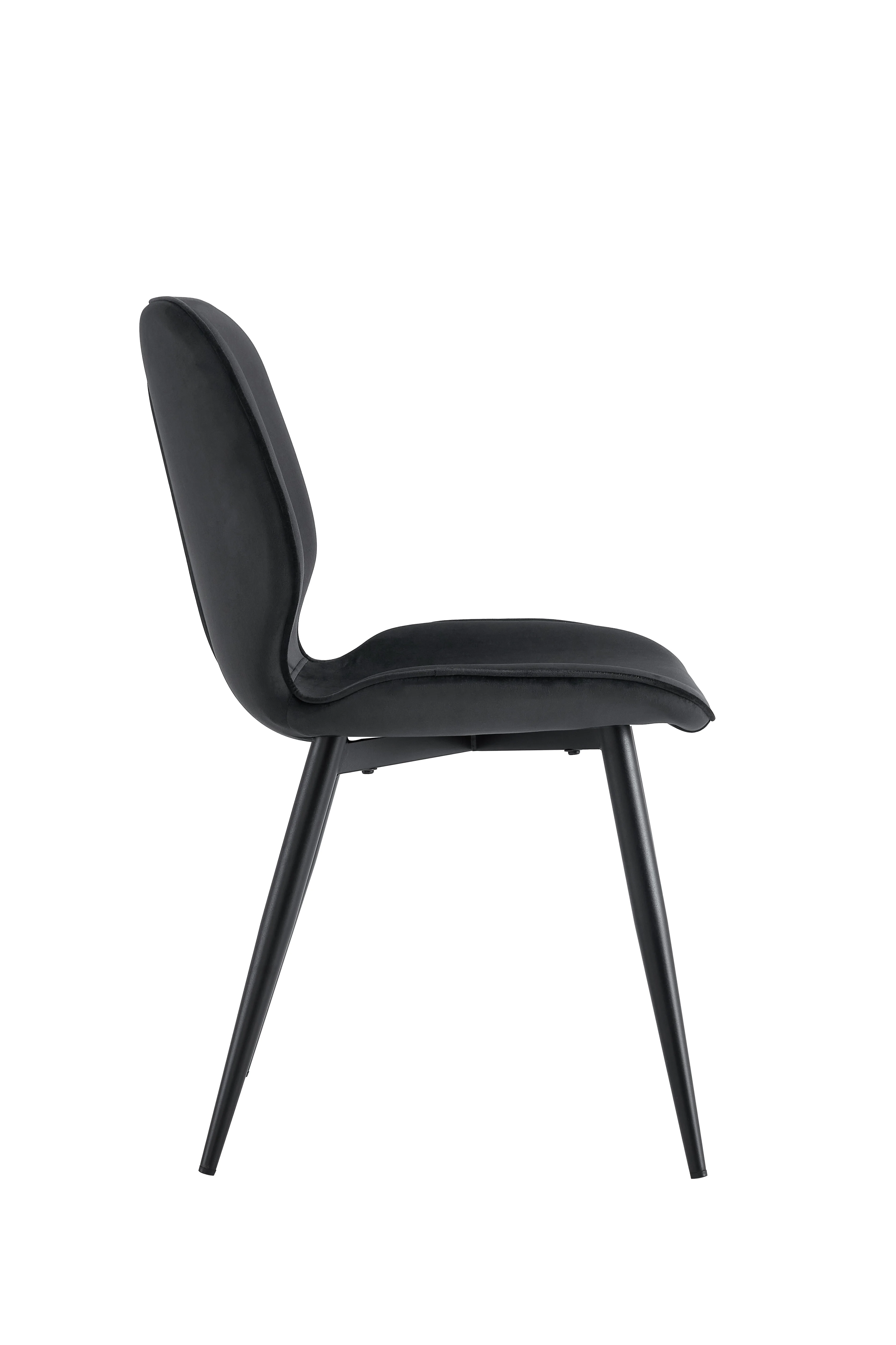 Hot Sale Dining Furniture Modern Velvet High Back Chair Black Dining Chair With Metal Legs