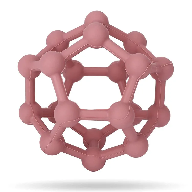 Wholesale Non-toxic Silicone Wood Ring Teether Baby Toys Silicone Ball Teething Toys For Baby