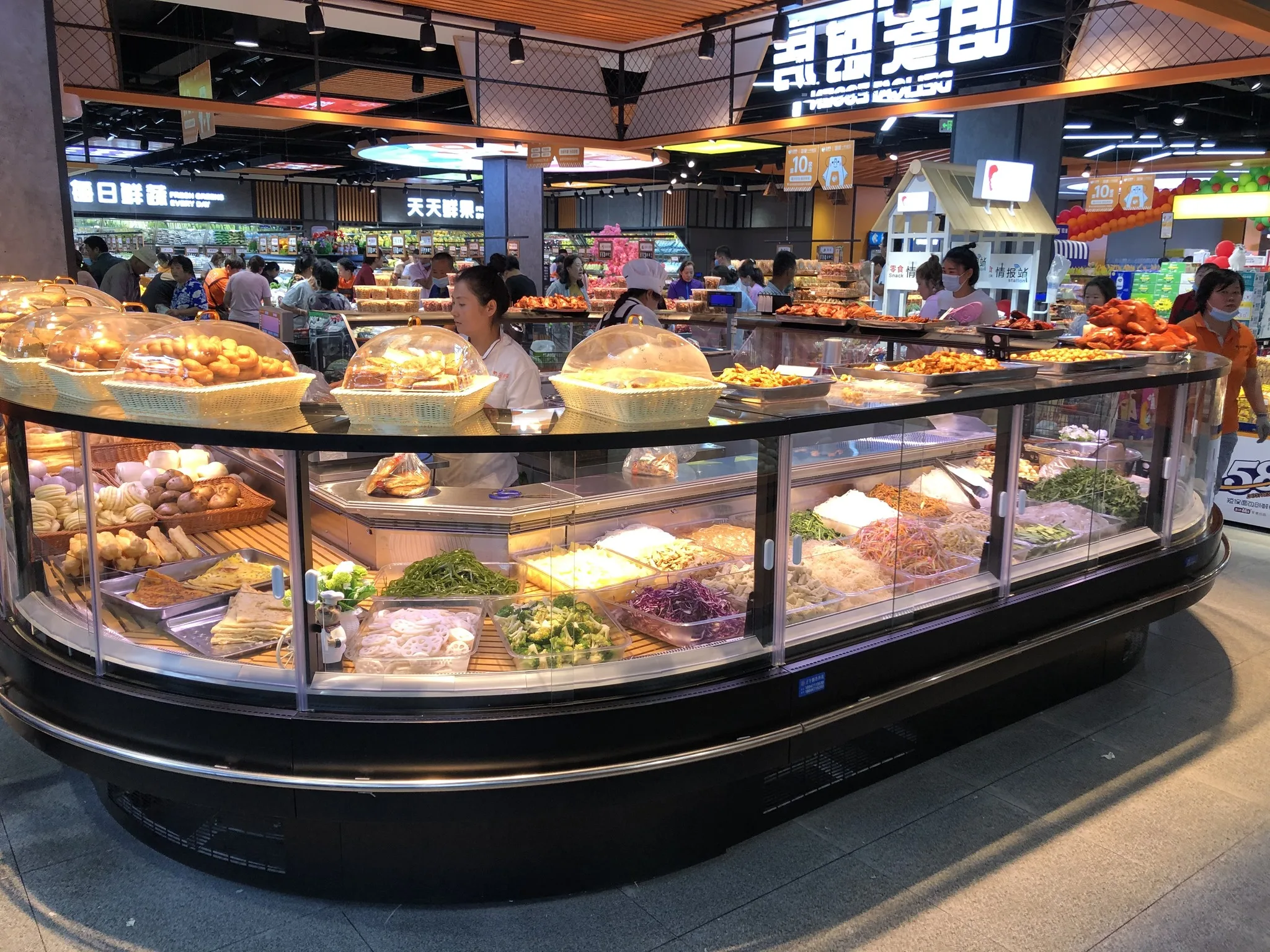 Kenkuhl classic deli counter commercial display fridge for supermarket food meat cooked cooler display