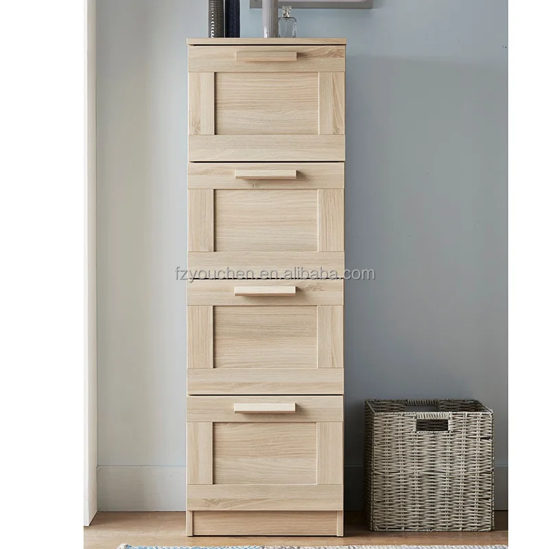 Oak wood modern 2 drawer console table