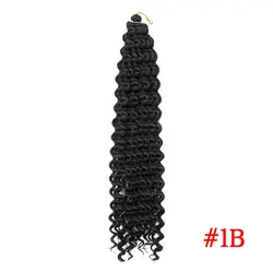 Synthetic Bulk Hair Crochet Hair Braids Box Braid 18 Inch Curly Deep Wave afro kinky Crochet Hair For afro Black Women