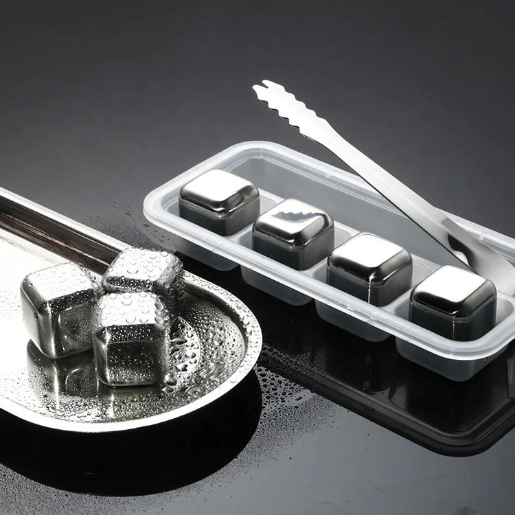Bar Accessories food grade Glacier Rocks Small Stainless Steel Whiskey Chilling Rocks Ice Cube Set