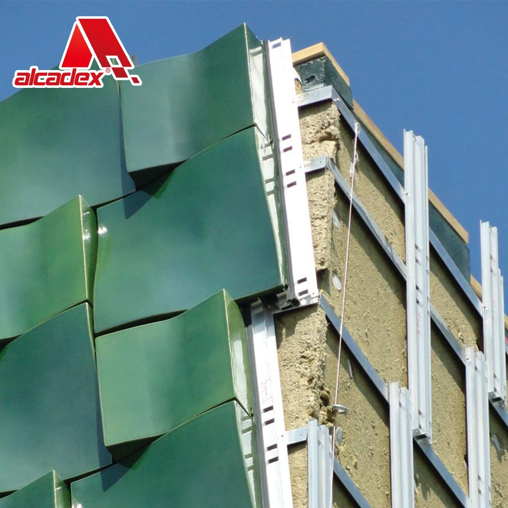 Alcadex Wood Color Timber Pattern Aluminum Cladding Sandwich Material ACP exterior aluminum metal wall cladding for facades