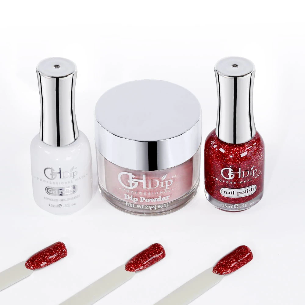 No Lamp Needed Glitter Color Nail 3 in 1 Acrylic Dipping Powder  on Real Nails