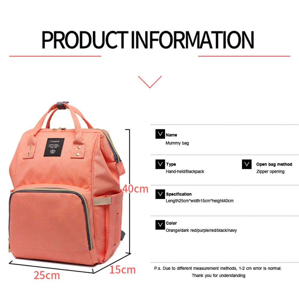 
Fashion Baby Bag Stroller Diaper Bag Waterproof Baby Bags For Mom Backpack For Mom and Daddy diapers 