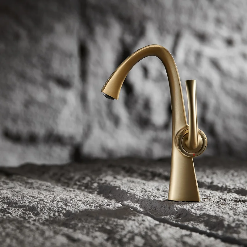New Fashion Brushed Gold Home Bathroom Faucet Wash Basin Faucet