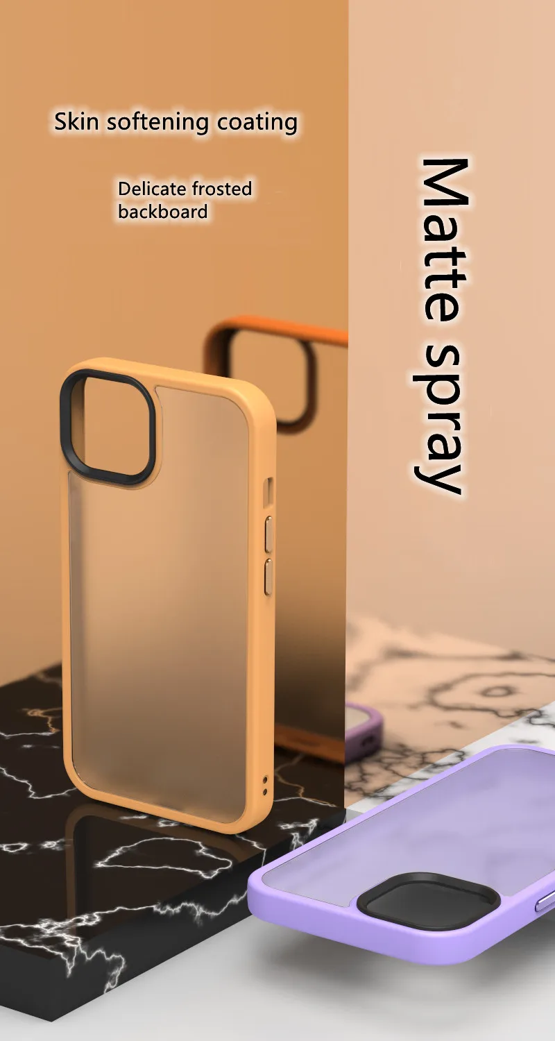 Funsion translucent PC  soft TPU frame Black camera ring Wholesale waterproof Shockproof for iphone 13 pro max phone case