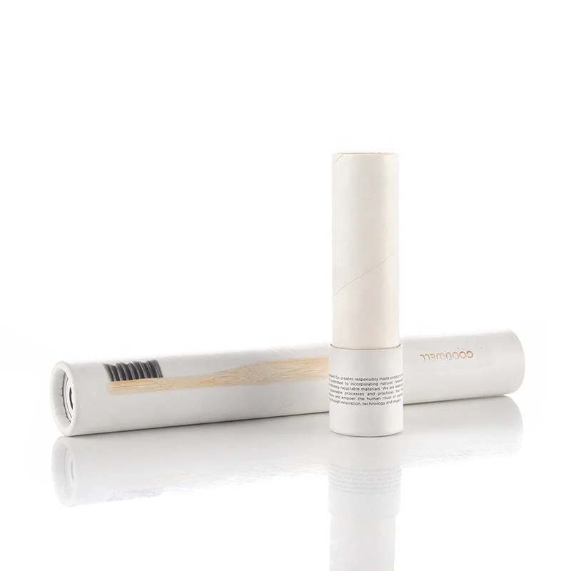 Custom white cardboard candle small paper box packaging biodegradable toothbrush kraft paper tube paper cylinder tubing