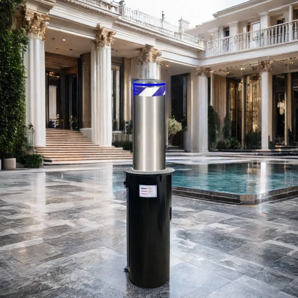 Automatic Rising Bollards Traffic Protection Public Entrances Vehicle Access Control Electronic Hydraulic Traffic Barriers