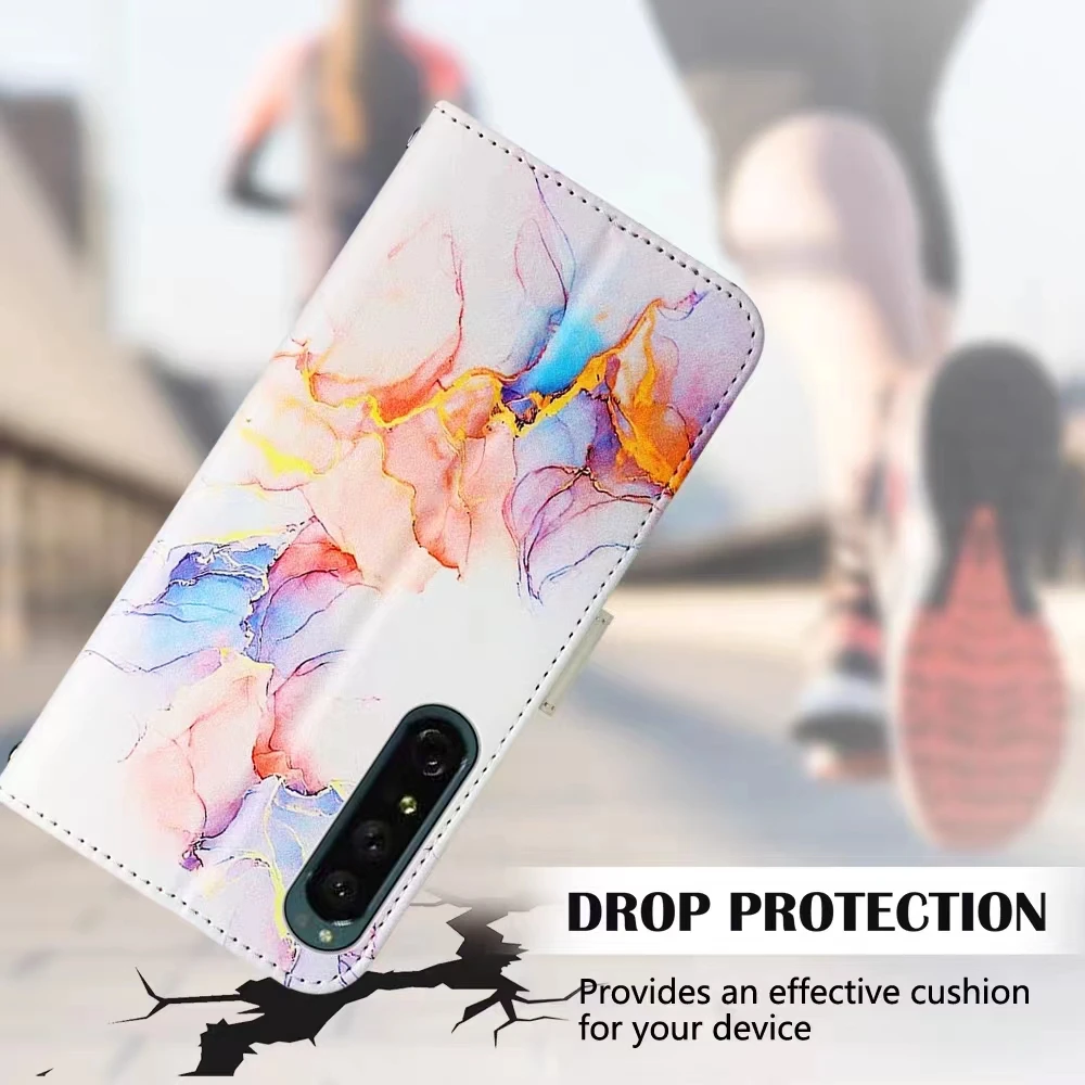 Fashion Flip Book PU Leather Case/Cash Card Holder/Wrist Strap For Sony Xperia 1 5 10 IV 1V 10V ACE III Case