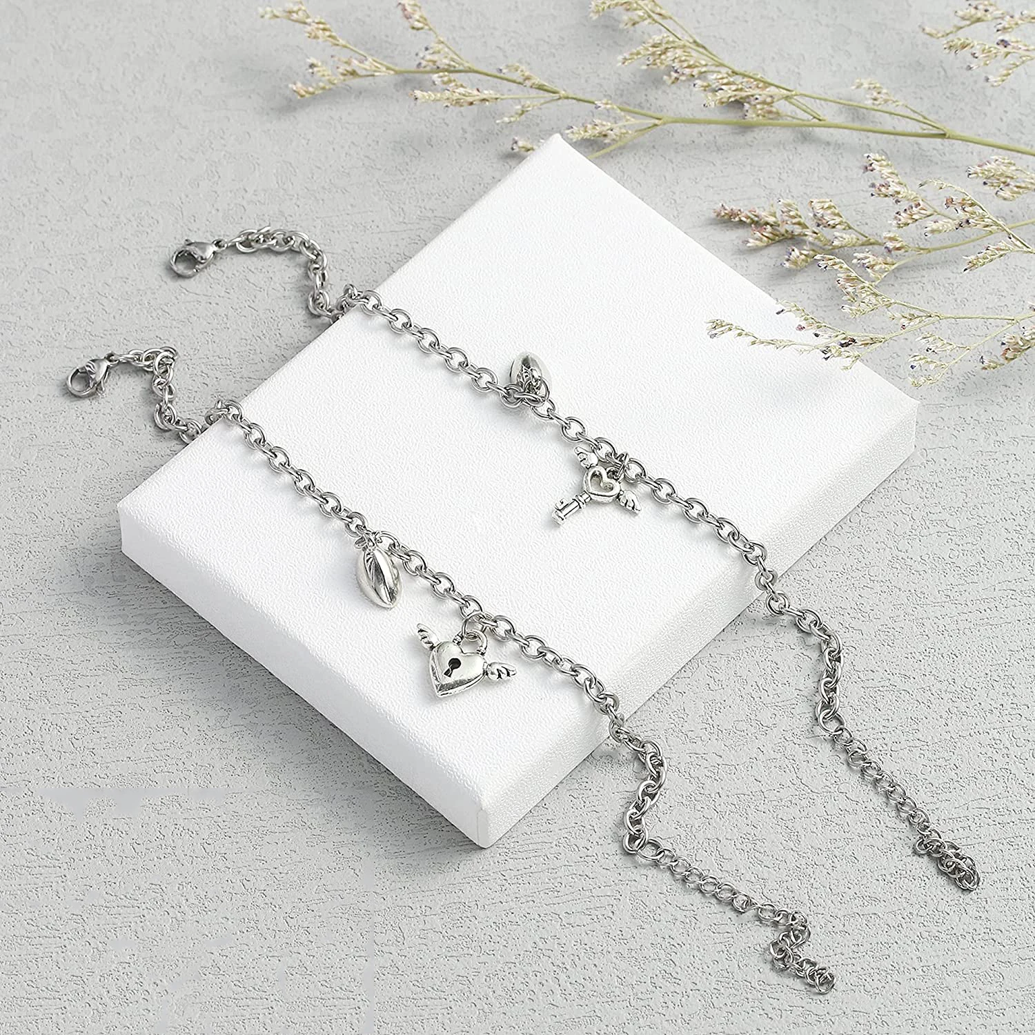 wholesale jewelry custom stainless steel magnetic chain couple magnet bracelet