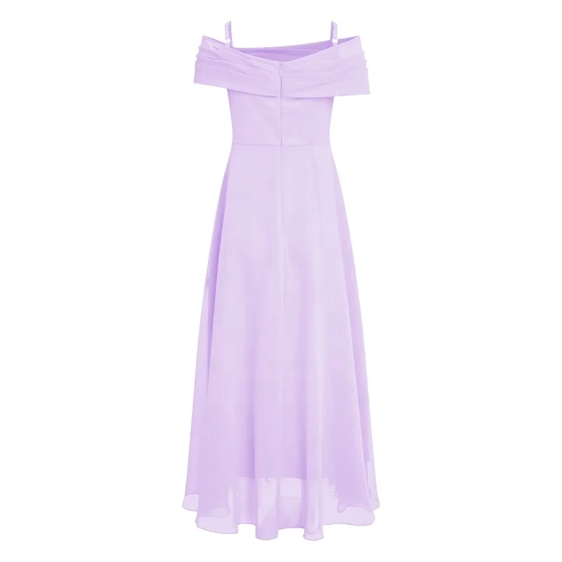 Kid Wedding Proms Ruched Chiffon Children Dress Bridesmaid Birthday Evening Dresses For Girls Of 9 Years Old