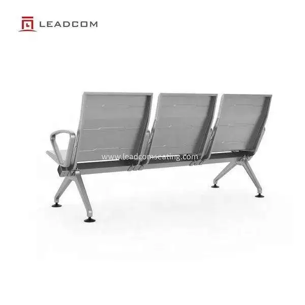 Leadcom-Seating L-W01 Medical Metal Furniture Waiting Chair Triple Bench 3 Seater Pu Seat for hospital airport office building