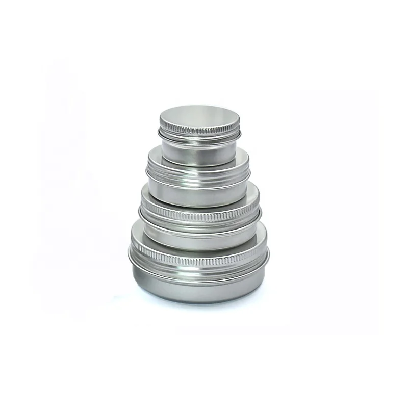 portable 60g 100g aluminum cosmetic packaging jar 10g 20g 30g metal Lip Balm Candle Container