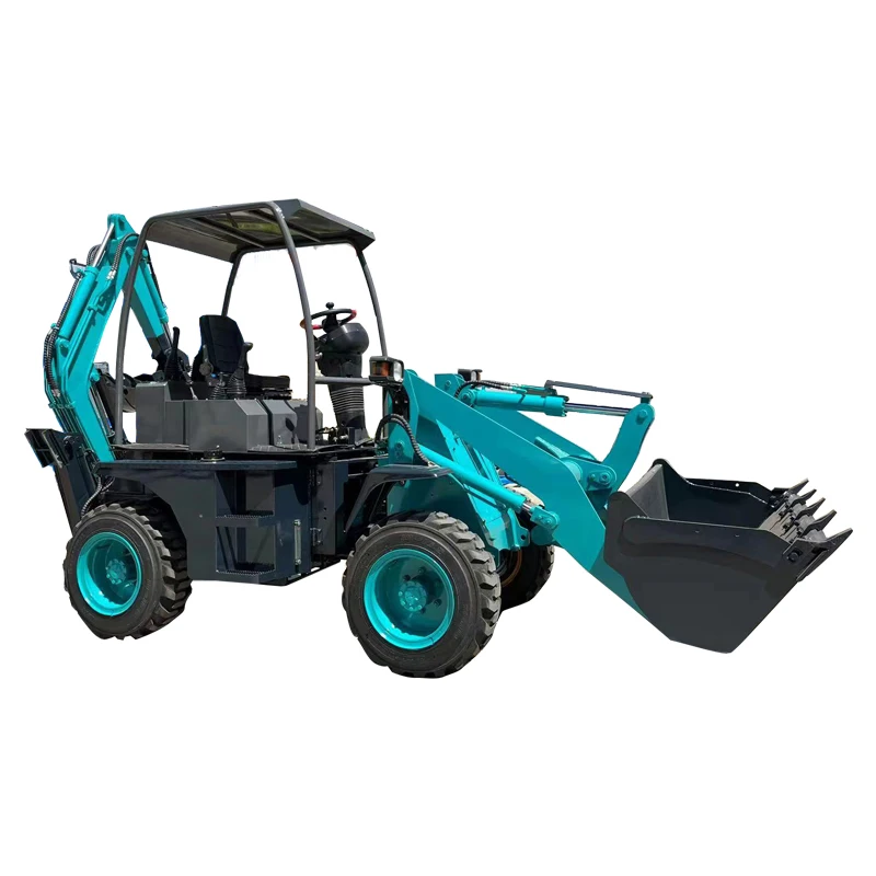 Diesel 4x4 tractor excavator front backhoe loader Wheeled multifunctional loader mini backhoe loader auger