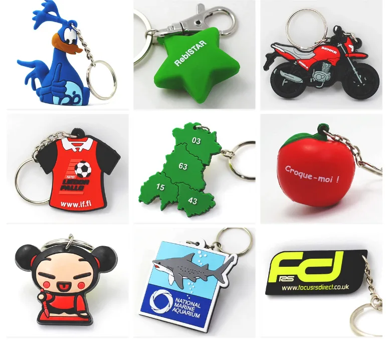 Free Samples Custom Cheap Key Ring Chain Floating Key Chains Boats Injected 2D PVC Key Chain For Promotion Gifts