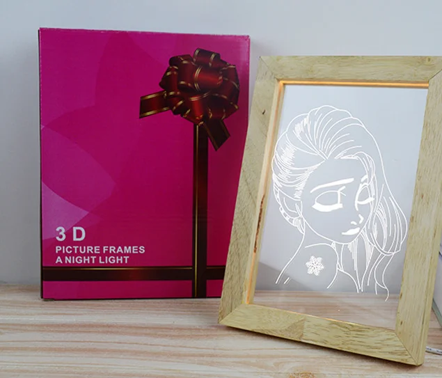 High quality best price Square acrylic Led Shadow Box 3D Wall Art picture frame with light