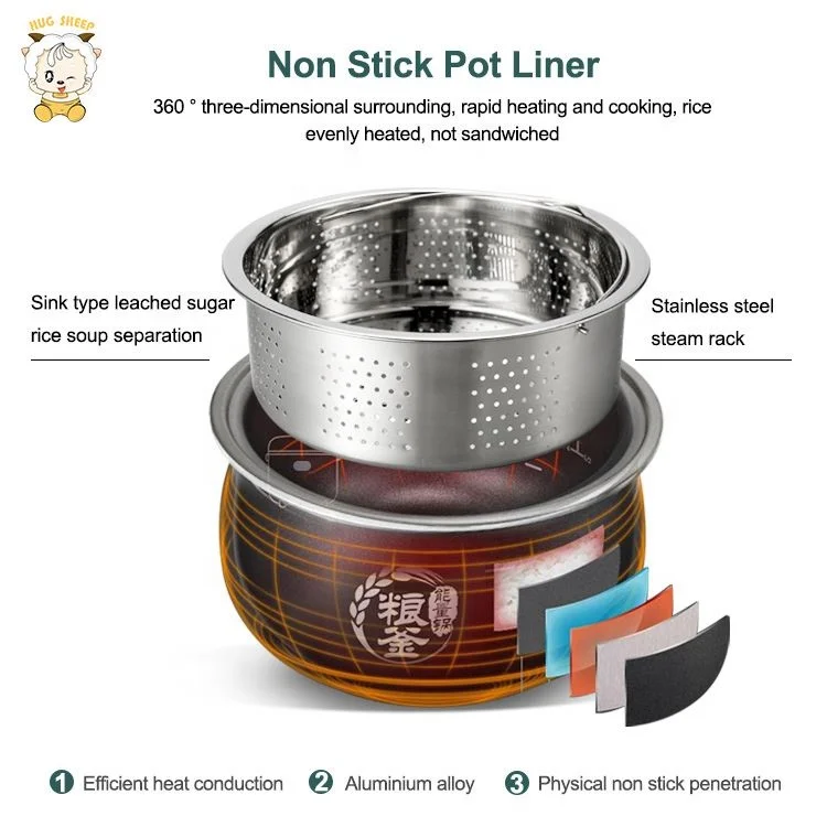 Wholesale restaurant household kitchen appliances multi-functional rice cooker 5L liner non-stick