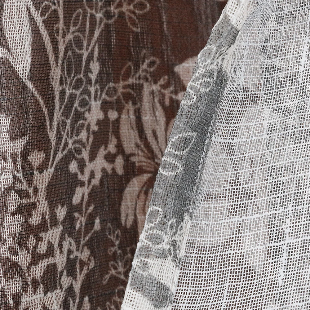OWENIE Sheer Fabric Voile Grommet Window Curtain Suitable for Living Room/Bedroom Geometric Zigzag Gauze Curtain