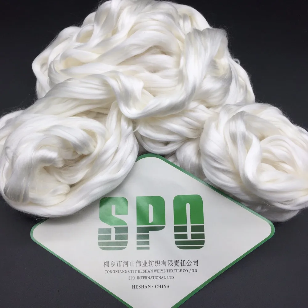 China 100% wholesale silk fiber ,muga silk fiber with silkworm cocoon, silk noil fiber from mulberry silk of the fourth step