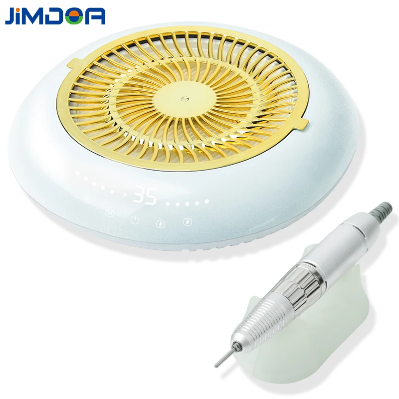 Jimdoa 2 in 1 Electric Polishing Nail Dust Suction Collector Vacuum Cleaner With Nail Drill for Nail Salon
