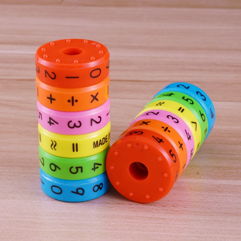 Магнитные математические цифры цилиндрические Обучающие игрушки Abacus для детского сада и начальной школы красочное кольцо детей 1-5 лет