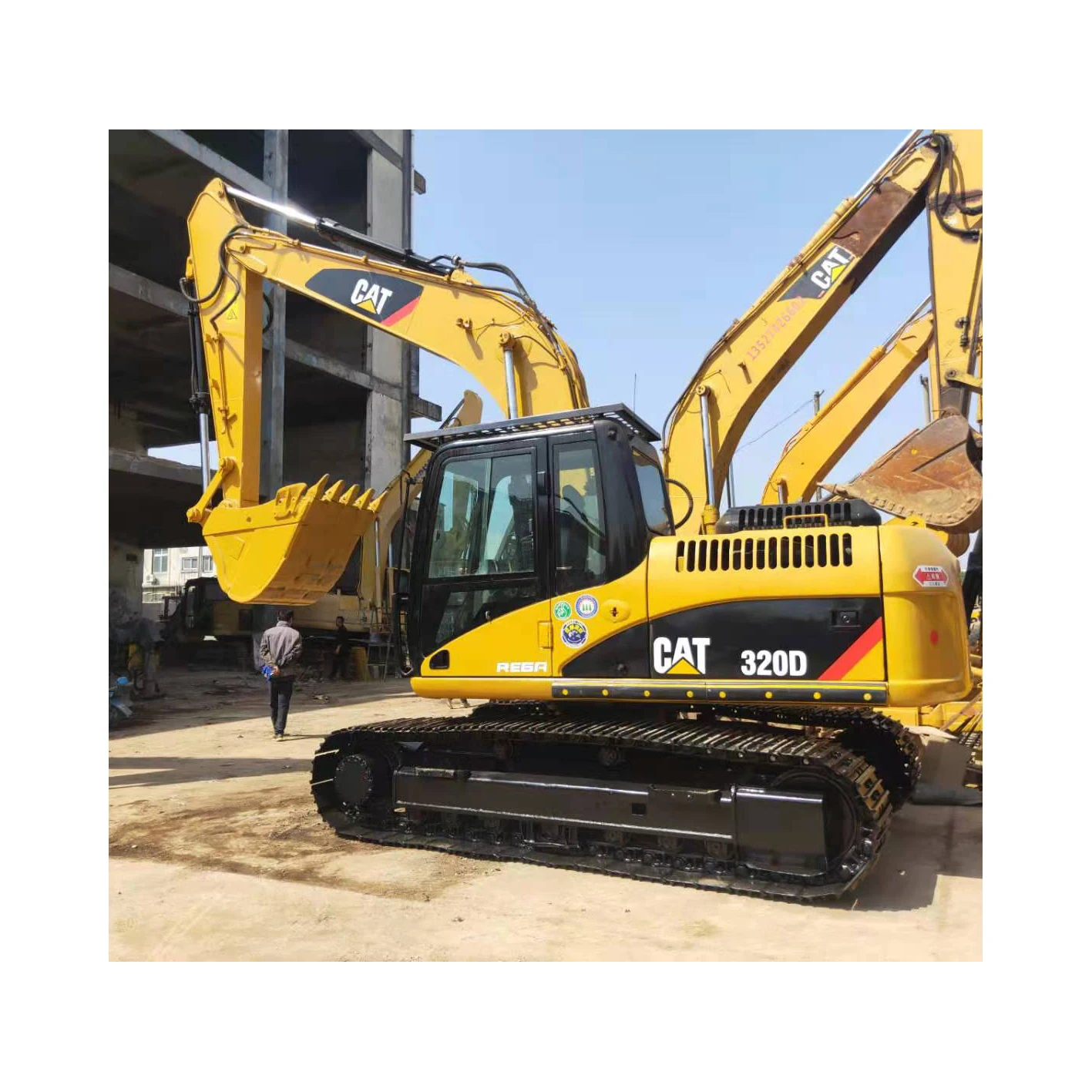 Used 20tons Hydraulic track excavator  320B Excavators Crawler Digger on sale cat 320d with original engine