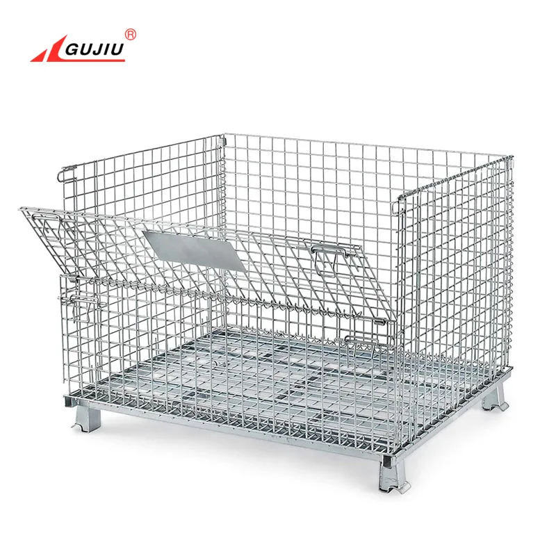 Wholesale Custom Professional Warehouse Galvanized Partition Lockable Layer Forklift Metal Wire Mesh Cage