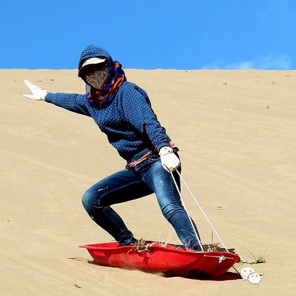 LED Downhill Sprinter Flexible Kids Toddler Plastic Cold-Resistant Toboggan Snow Sled with Pull Rope and Handles