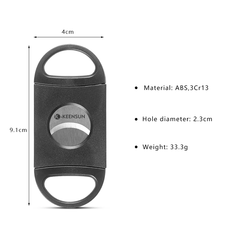 Wholesale Luxury Custom Logo Black Stainless Steel Double Blade Guillotine Cigar  Cutter for Cigar User