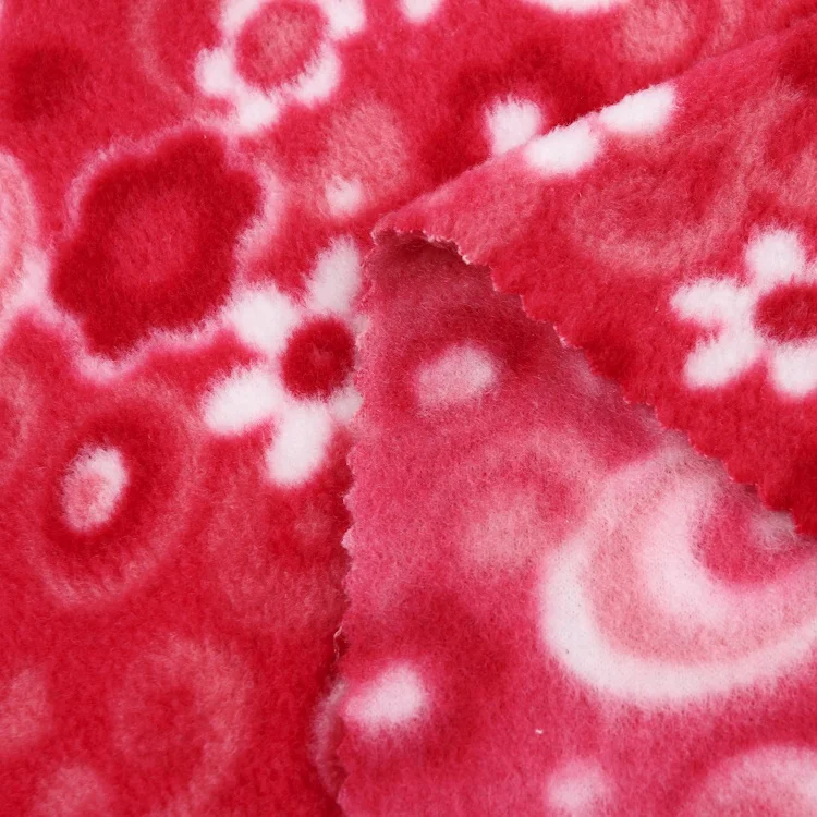 Knit Polyester Polar Fleece Custom Printed Fabric