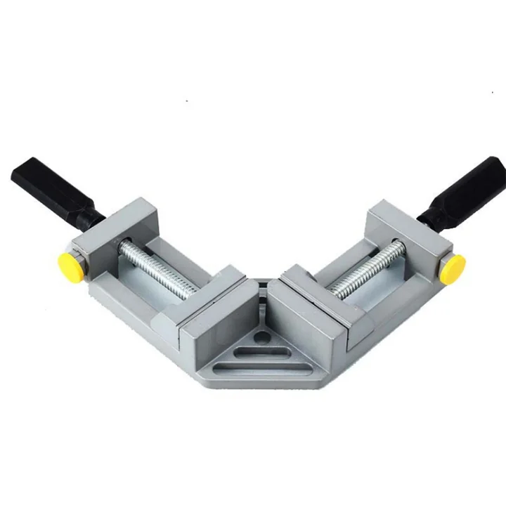 Aluminum Alloy Woodworking Right Angle Clamp, Double Handle 90 Degree Corner Clamp, Adjustable Photo Frame Angle Clip Clamp Tool
