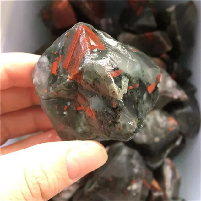 Wholesale natural hand carved rough rocks bloodstone raw crystals healing stones for sale