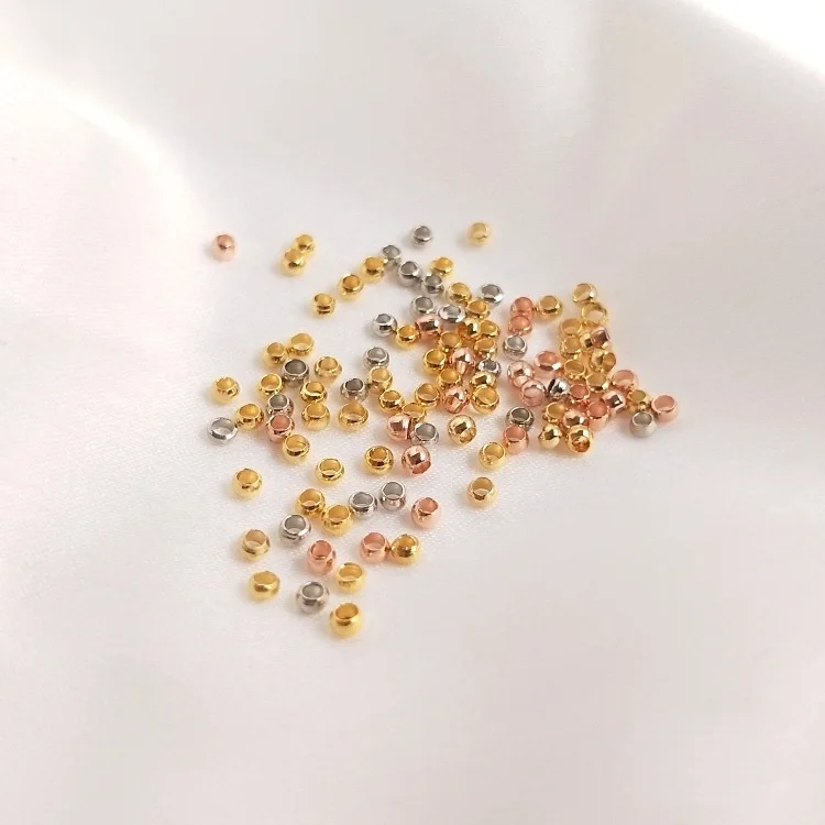 Factory Prcice 2mm DIY Jewelry Findings 100pcs/bag 18k Gold Filled Round Spacer Bead