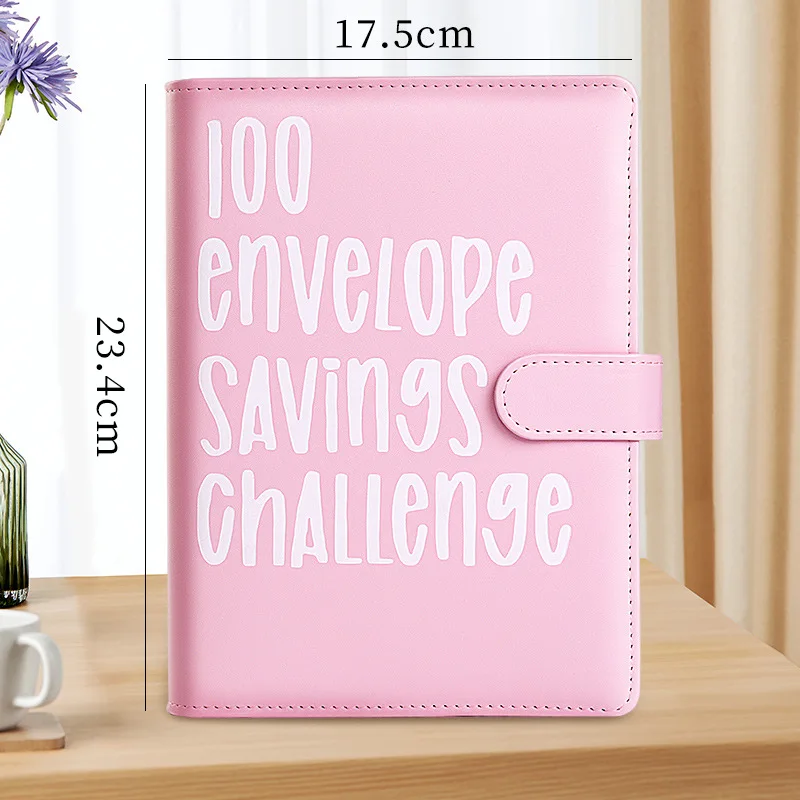 2024 Popular 100 Envelopes Money Saving Challenge Organizer Pockets Filing Cash Binder Book Budget Planner