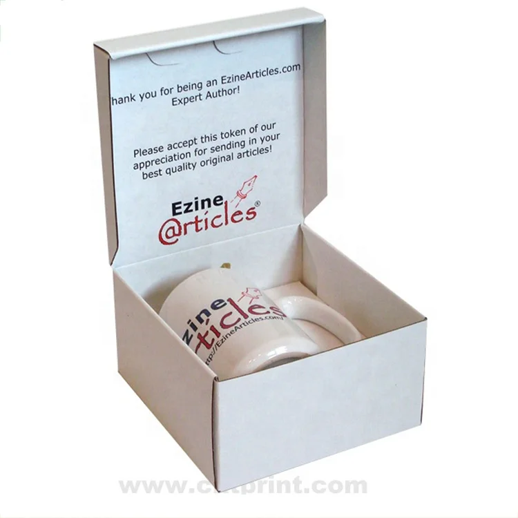 Custom Printed Packaging Cardboard coffee Mug Cup Bottle Gift packaging box with window