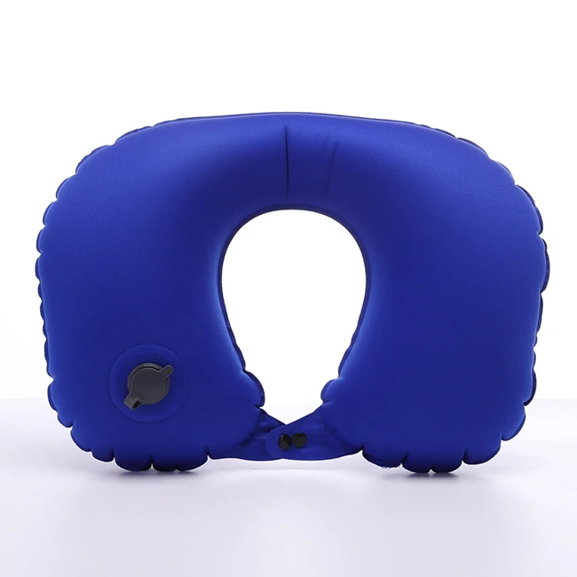Portable Folding Essential Automatic self-inflating press Air Filled Inflatable Travel Neck U-Shaped Pillow for Adult