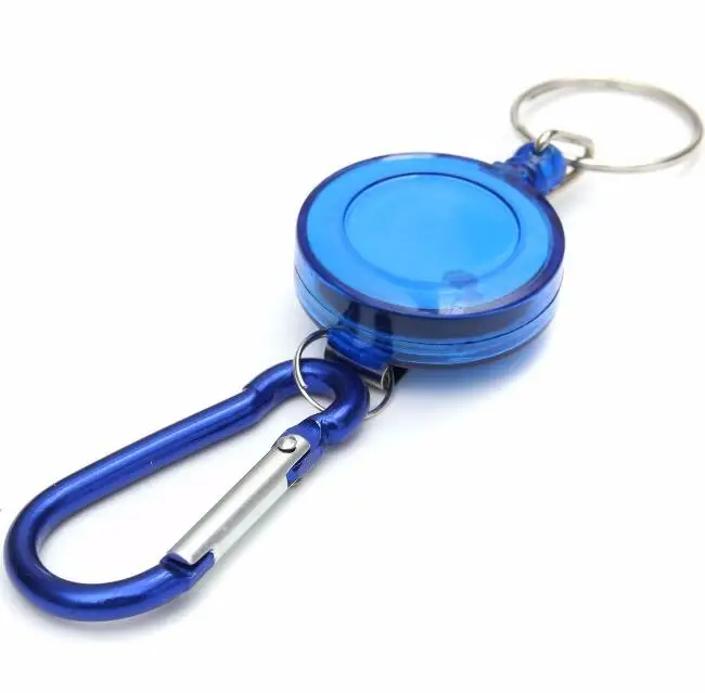 Retractable Badge Reel Clip Keychain / Metal Pull Keyring Anti-lost Security Rope / Multifunctional Outdoor Telescopic Buckle