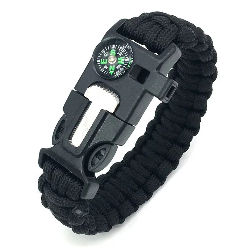 Outdoor Emergency  Bracelet Buckle Whistle Survival Bracelet flint for Camping Hiking Survival Bracelet
