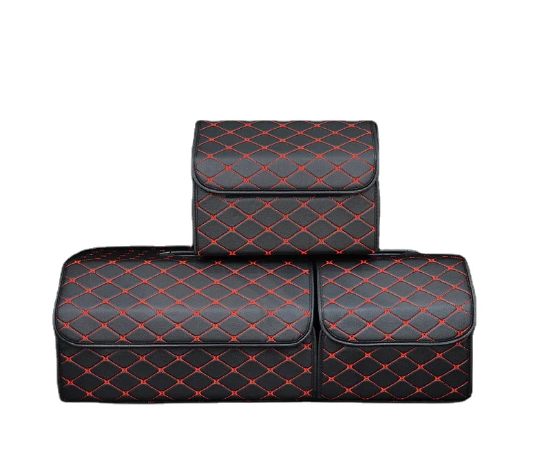 high quality leather car storage bag for Car Trunk Storage Organizerbag