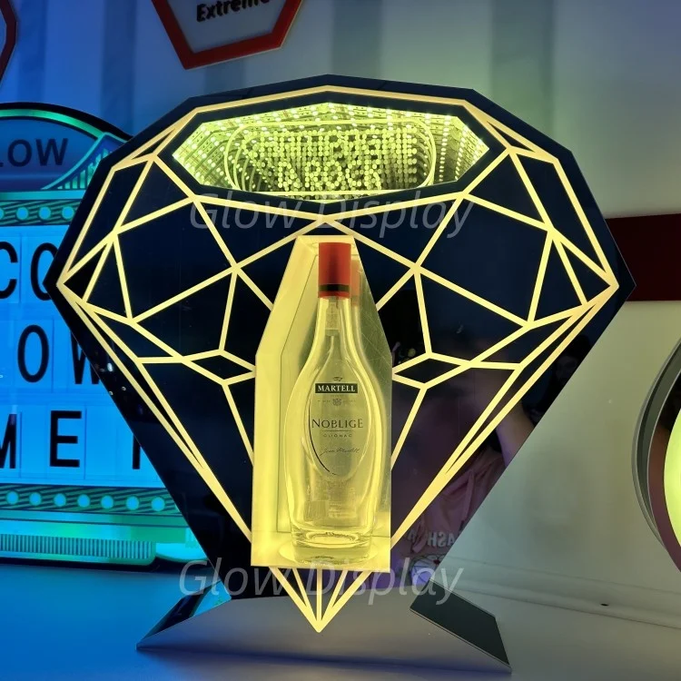 China Wholesale LED Lighted Champagne Bottle Glorifier Reflect Diamond Fulcolor Rechargeable for nightclub bar lounge