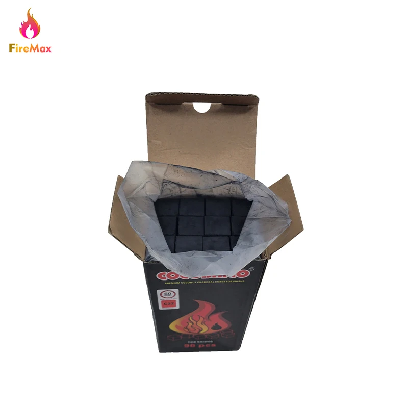 FireMax Shisha charcoal Low Ash Solid Hookah Charcoal Square Coconut Shell Charcoal