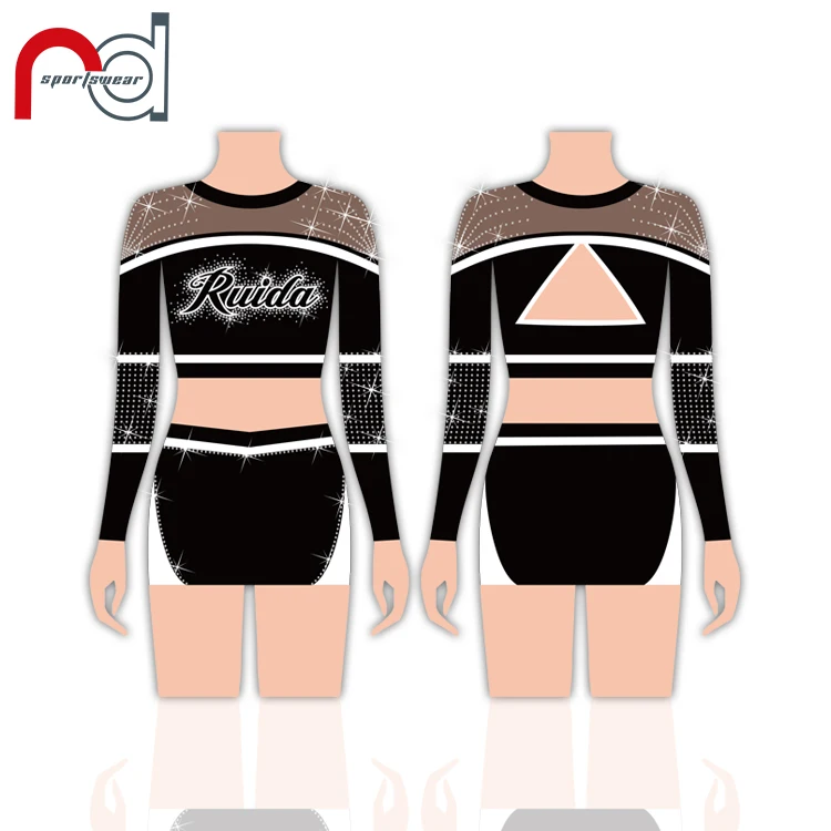 Professional Design Custom wholesale cheer Cheerleading Uniforms For Girls Spandex Sublimation AB crystal
