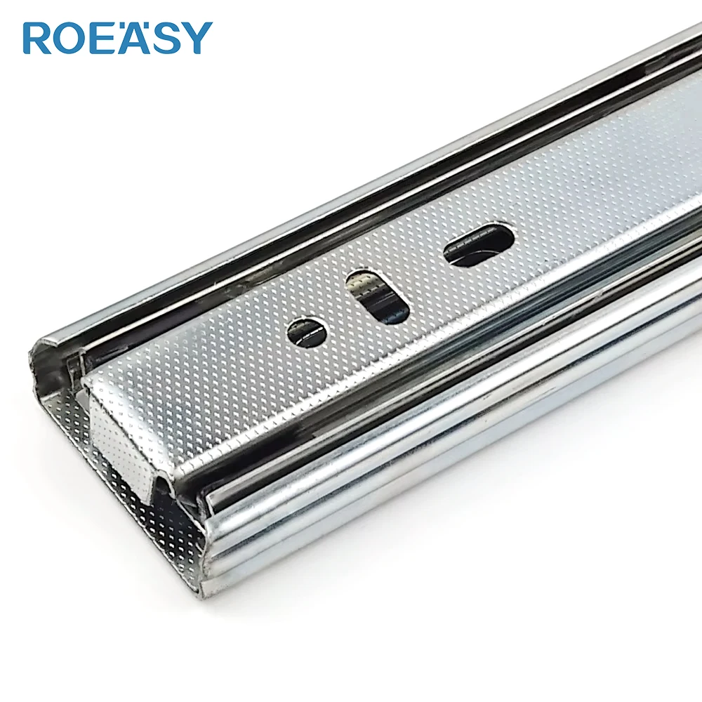 ROEASY мягкая направляющая для выдвижного ящика заводская цена трехсекционный шариковый подшипник телескопический направляющий выдвижной ящик