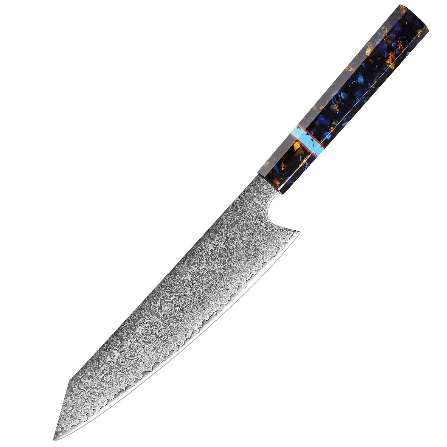 XITUO 8-дюймовый японский нож для шеф-повара из дамасской стали T-head kiritsuke резки высокого качества углеродного волокна с ручкой