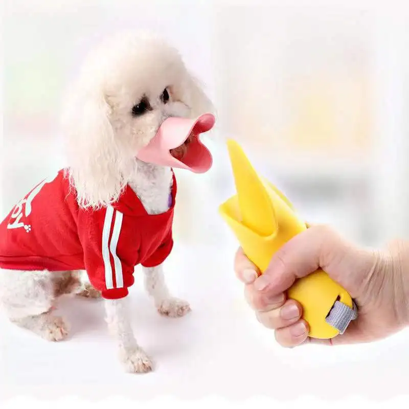 Adjustable Silicone Duck Mouth Shape Training Pechera Para Perro Anti-bite Pet Muzzle Cover Dog Duck Muzzle for Pet