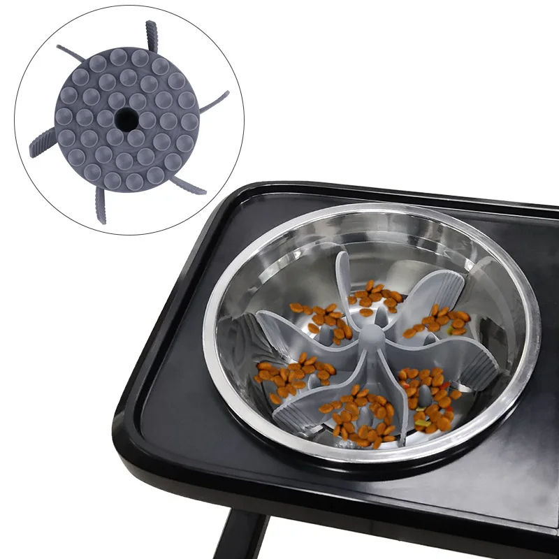 Amazon Hot Sale Adjustable Lift Stainless Steel Dog Bowl Cat Bowl Folding Pet Double Bowls