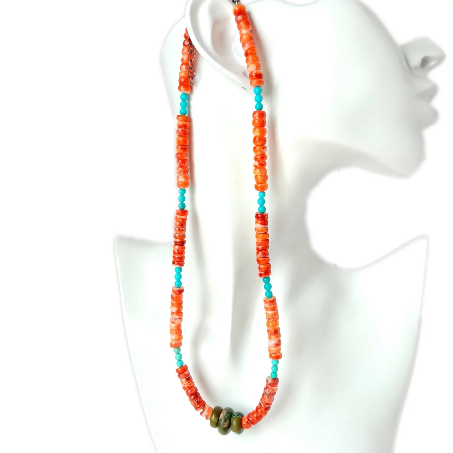 Natural spiny oyster turquoise 925 Sterling Silver Jewelry Birthstone Necklace Gemstone Valentines Gift
