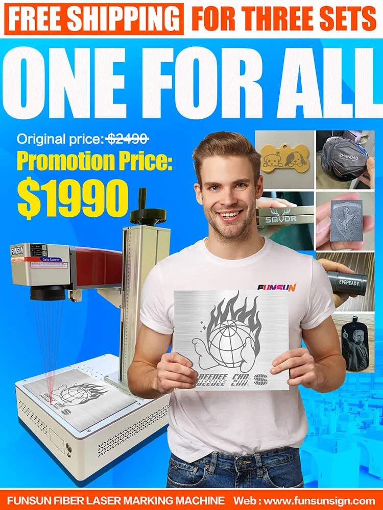 Funsun 10W 20W 30W 50W Desktop Multifunctional Fiber Laser Marking Machine for Metal Steel Aluminum Engraving