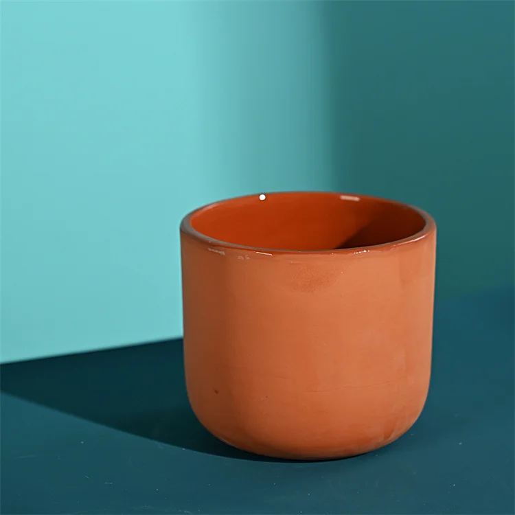 Natural Original Terracotta Waterproof Cylinder Short Ceramic Flower Pot Jug,Matte Succulent Planters Aloe Pots